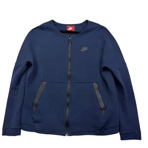 Nike Tech Fleece Bomber Full Zip Jacket Navy Blue 803585-473 Women's  Large
